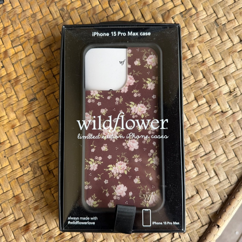 Wildflower iPhone Case 15 Pro Max Brown Floral Coquette Rose Limited Edition NEW